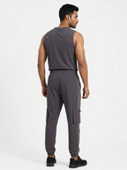 Charcoal Sporty Track Pants with Elastic Waist