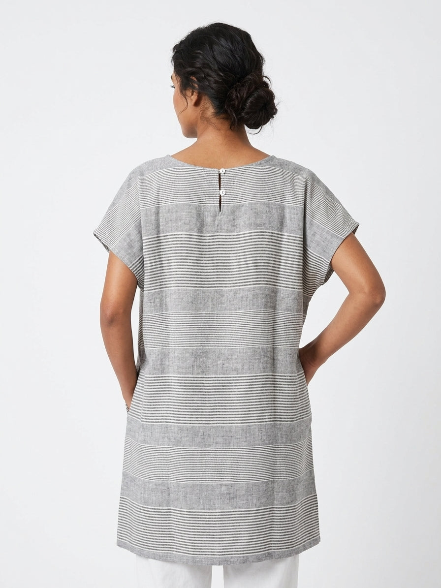 Striped Relaxed Fit Tunic Top