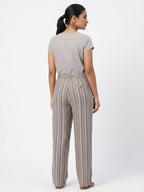 Striped Tie-Waist Relaxed Fit Trousers