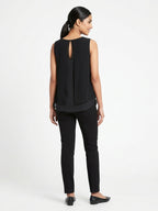 Zara Basic Black Sleeveless Ruffled Top