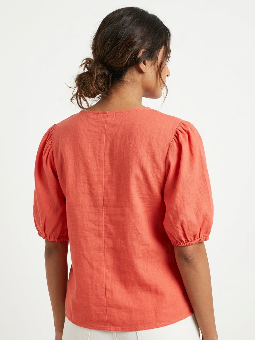 AND Top Casual Coral Blended