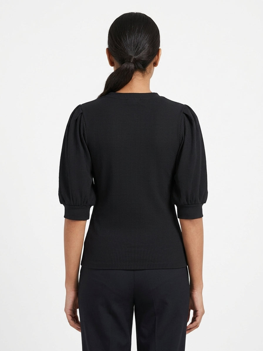 Express Top Casual Black Polyester & Viscose