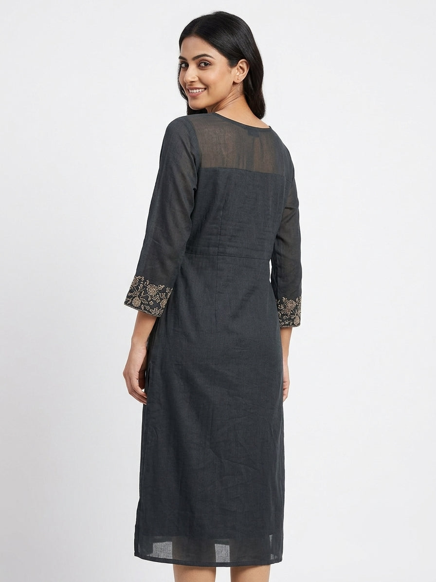 Kurti Casual Charcoal Viscose