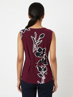Wardrobe Top Casual Burgundy Polyester & Viscose