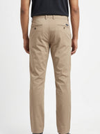 Men's Tan Cotton Casual Trousers