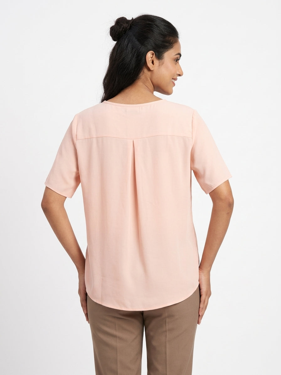 Women's Light Peach Pink Casual Top