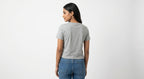 Top Casual Grey Cotton