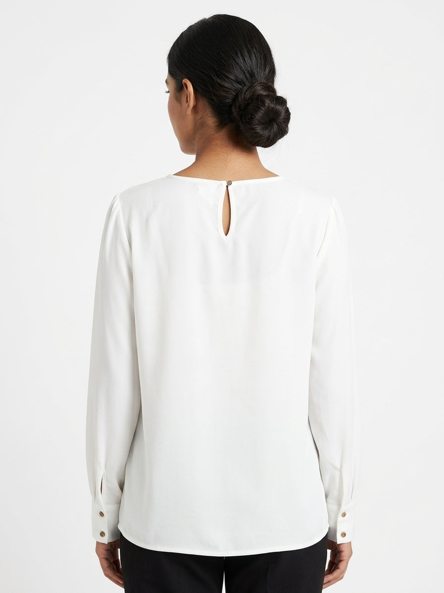 Allen Solly White Top/T-Shirt - Size M