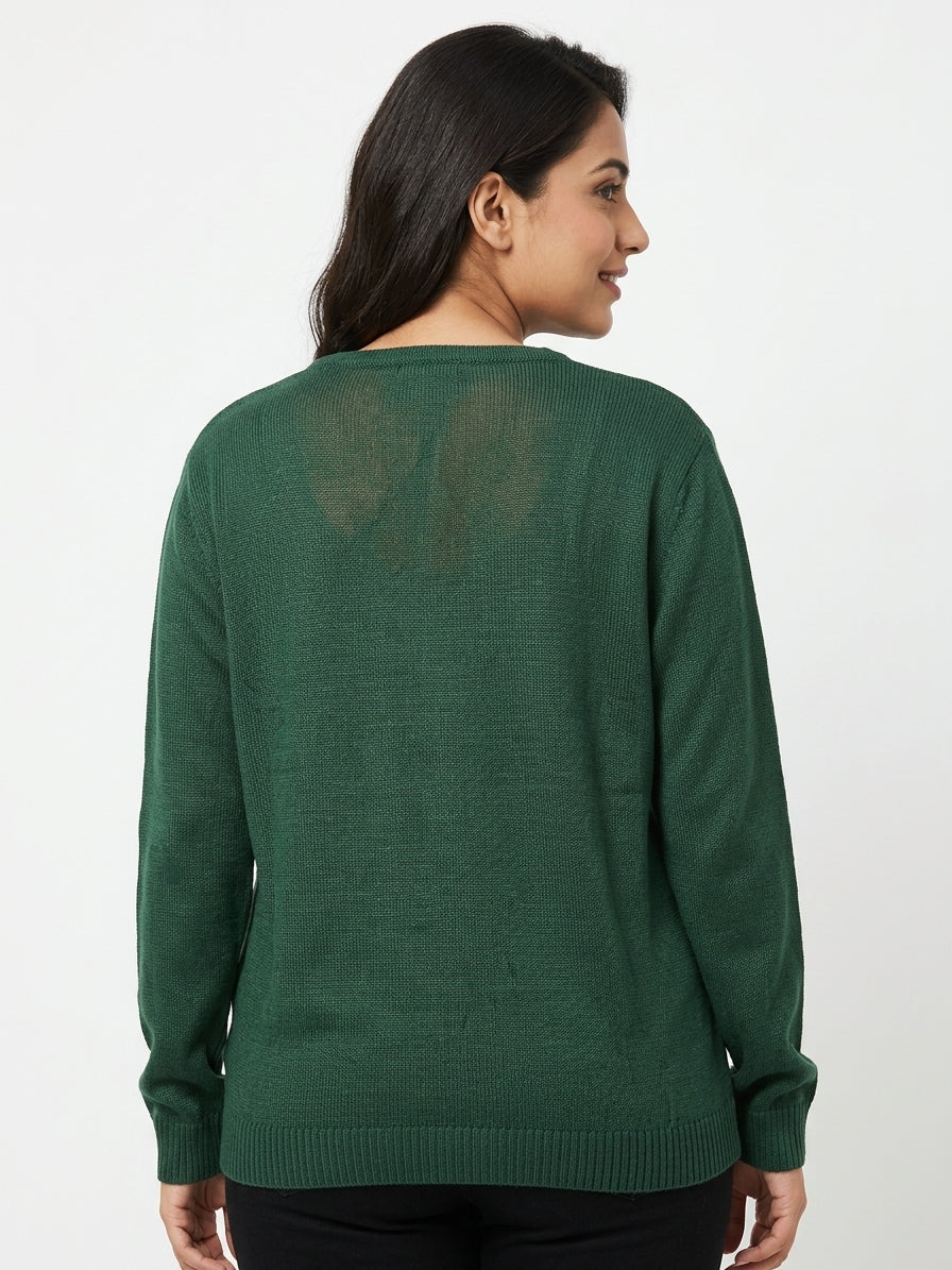 WILLS clublife Green Knitted Sweater - XL