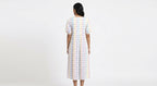 Pastel Houndstooth Pleated Relaxed Dress