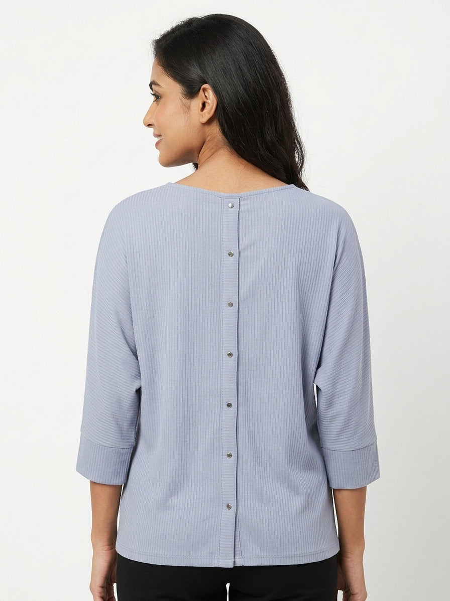 L.O.V. Top Casual Blue Blended