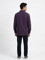 Purple Long Sleeve Casual Button-Up Shirt