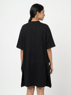 Black Oversized Casual Tunic Dress