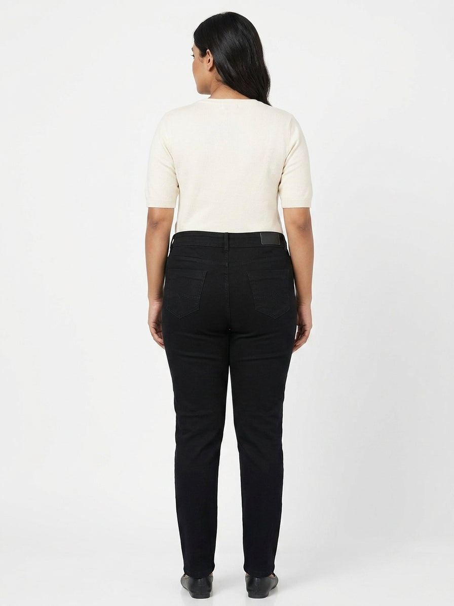 Stylish Black Regular Fit Casual Trousers