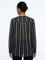 Zara Top Casual Black Polyester