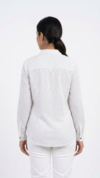 White Polka Dot Casual Shirt