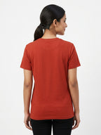 Solid Red Crew Neck Regular Fit T-Shirt