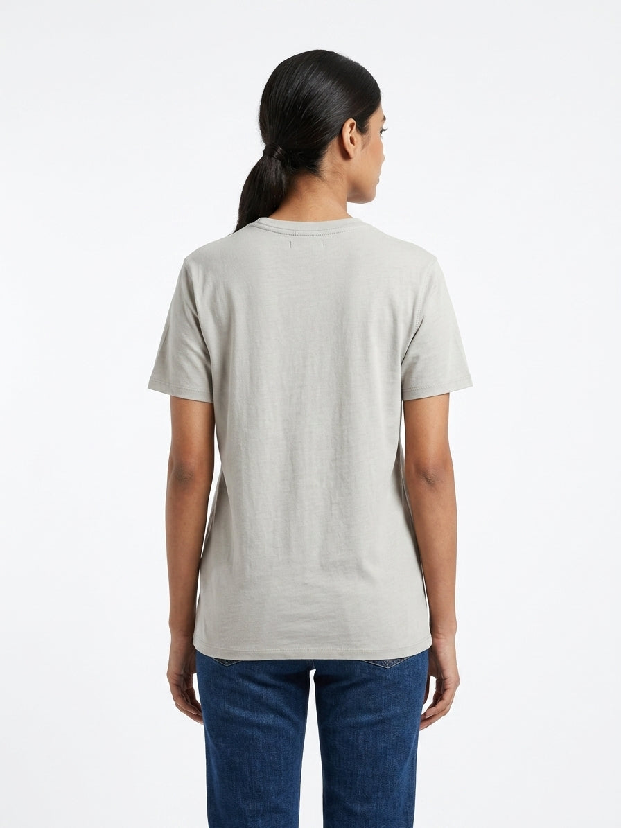 Grey Regular Fit Henley Neck T-Shirt