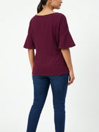 hér by INVICTUS Women's XL Burgundy Textured Top