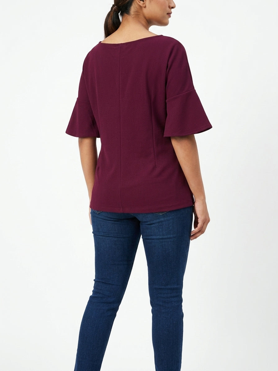 hér by INVICTUS Women's XL Burgundy Textured Top