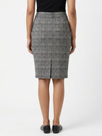 Women's Grey Plaid Regular Fit Skirt