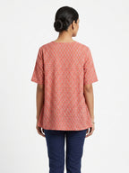 Women's Coral Floral Print Casual Shirt