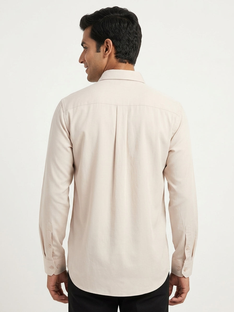 Women's Beige Long Sleeve Casual Shirt