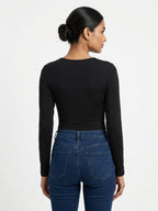 H&M Top Casual Beige Blended