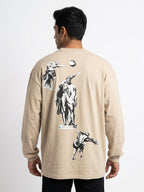 Beige Oversized Graphic Print T-Shirt