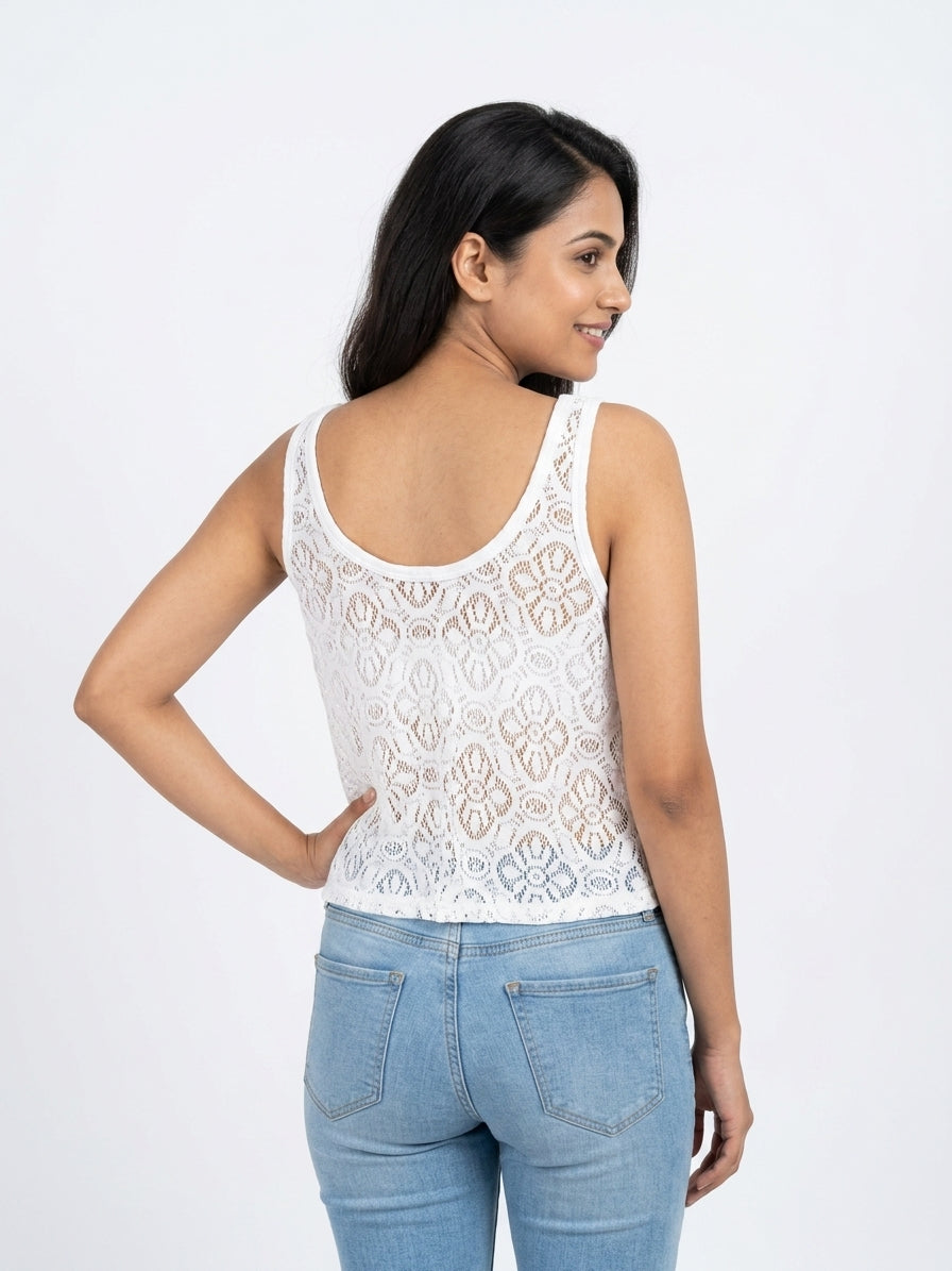 Top Casual White Blended