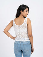 Top Casual White Blended