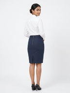 Navy Slim Fit Tailored Skirt