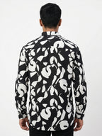 Shirt Casual Black Polyester