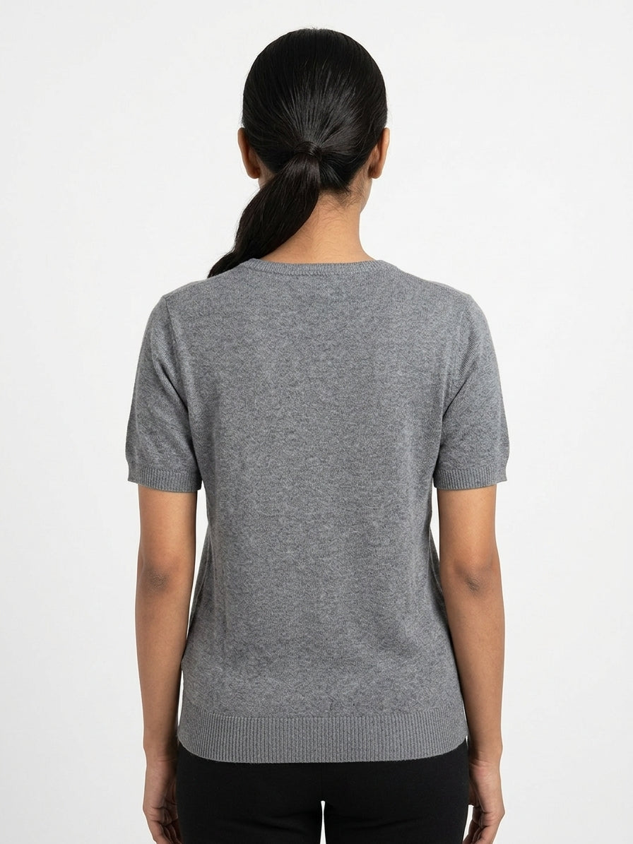 H&M Top Casual Grey Blended