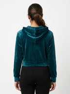 Hoodie Casual Teal Polyester
