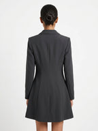 Women's Charcoal Asymmetric Zipper Blazer
