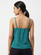 Women's Teal Button-Front Camisole Top