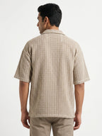 Beige Woven Relaxed Fit Casual Shirt