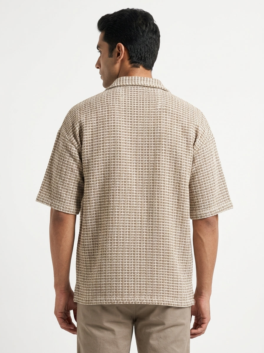 Beige Woven Relaxed Fit Casual Shirt
