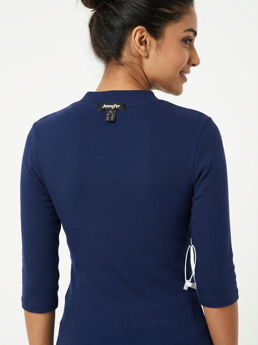 Jennyfer Top Casual Blue Blended