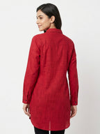 Fabindia Red Cotton Long Sleeve Kurti