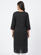 Fusion Kurti Casual Black Cotton