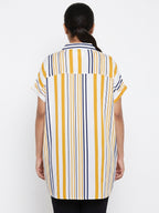 Sassy Soda XXL White and Yellow Striped Top