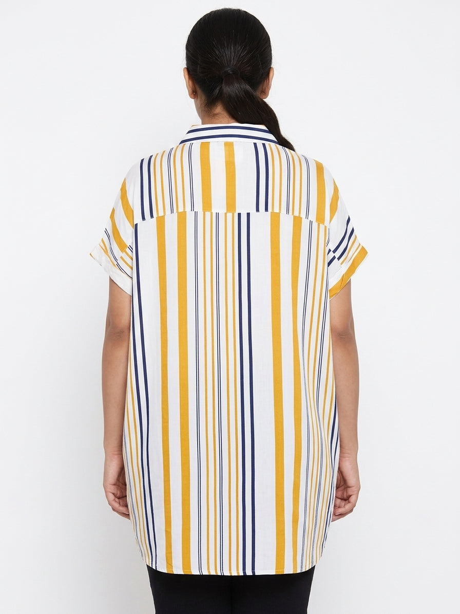 Sassy Soda XXL White and Yellow Striped Top