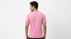 Pink Solid Regular Fit Round Neck T-Shirt