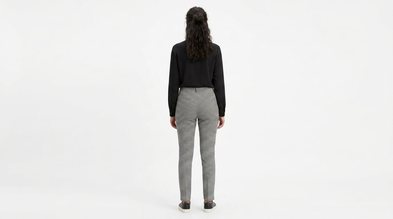 Calvin Klein Trousers Check Black Polyester & Blended