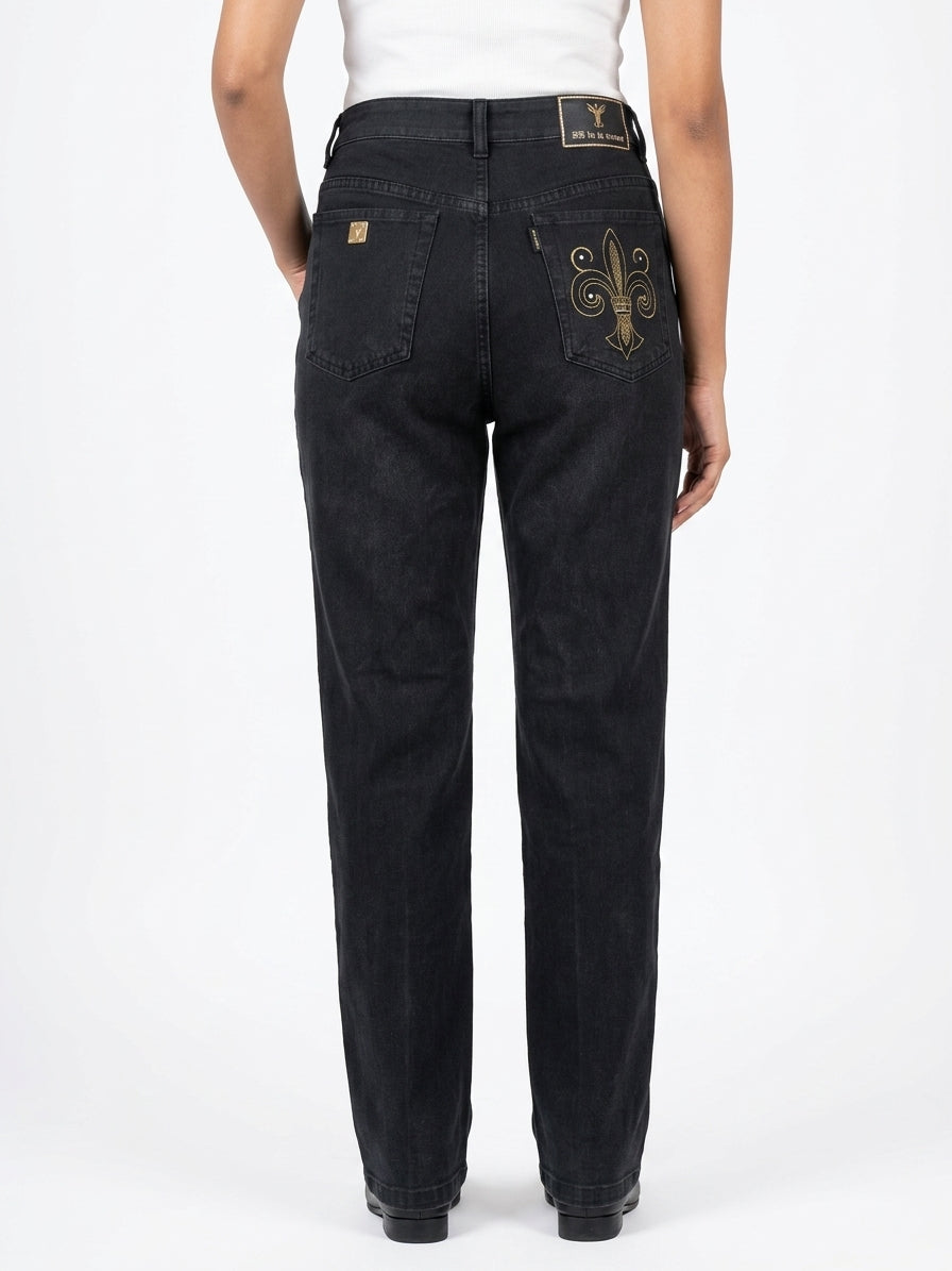 Mcm Trousers Solid Charcoal Cotton
