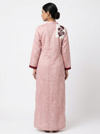 Vanita Kurti Floral Pink Cotton Blend