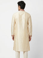 White Diamond Kurta Self Design Cream Silk