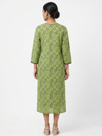 Green Printed Cotton Kurti